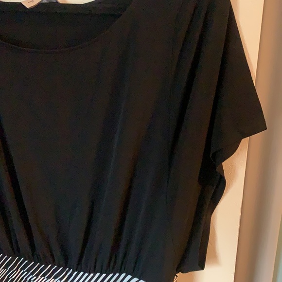 BCBG mixed media black and cream rusched dress - Picture 4 of 5